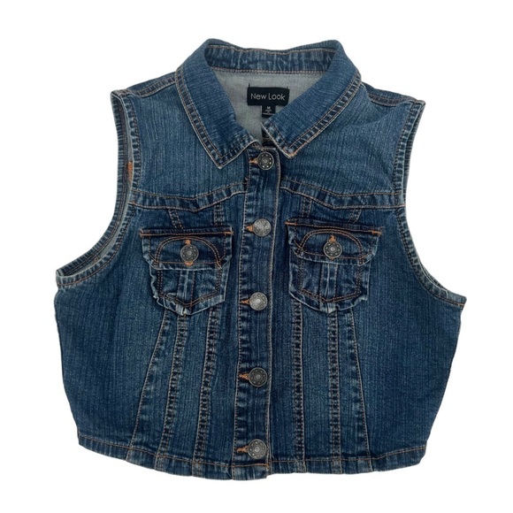 New Look Sleeveless Jean Jacket Vest Size Med Women's - Picture 1 of 4